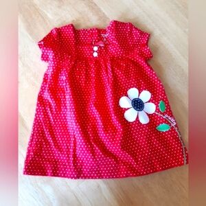 NEW CARTER'S BABY GIRL'S DRESS SIZE 6 MONTHS COTTON WITH BLOOMERS RED
